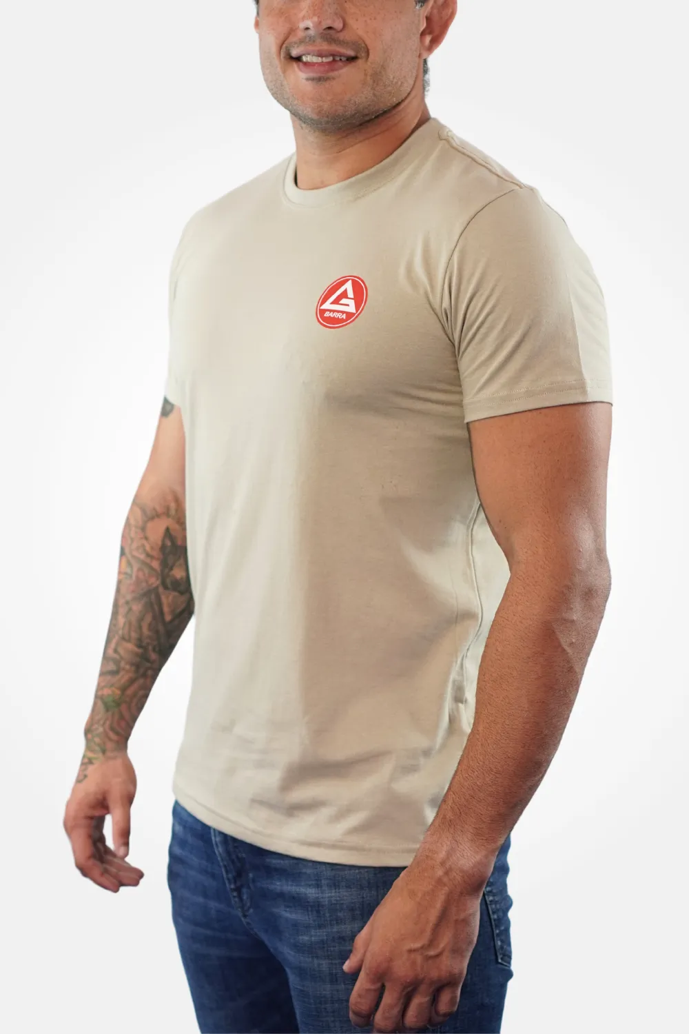 Camiseta Red Shield BJJ- Bege