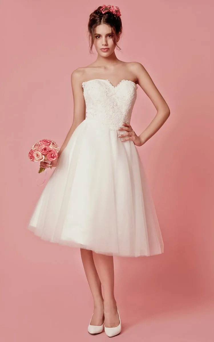 Cap Sleeved A-Line Knee Length Wedding Dress With Jacket-ZP_703949