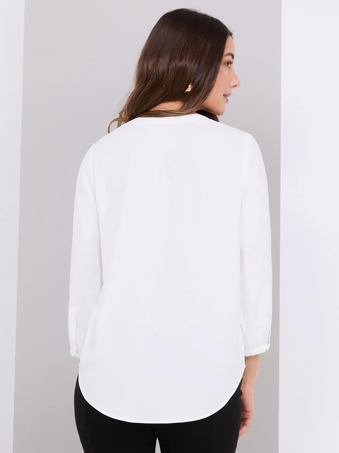 Chiffon Split Neck Blouse