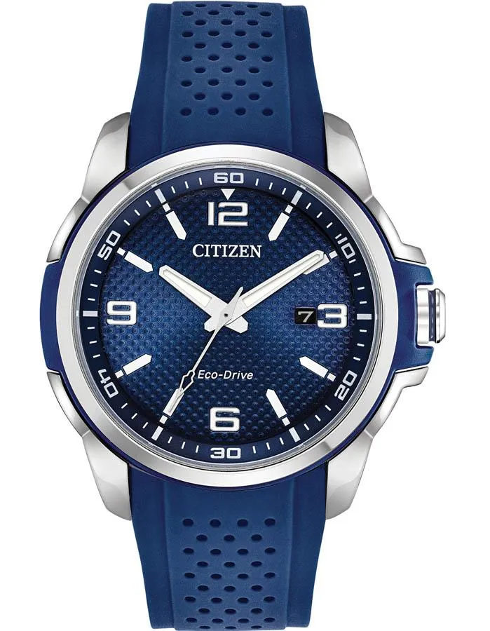 Citizen DRIVE AR Mens Sport Watch - Blue Dial - Chroma Finish - Date - Strap