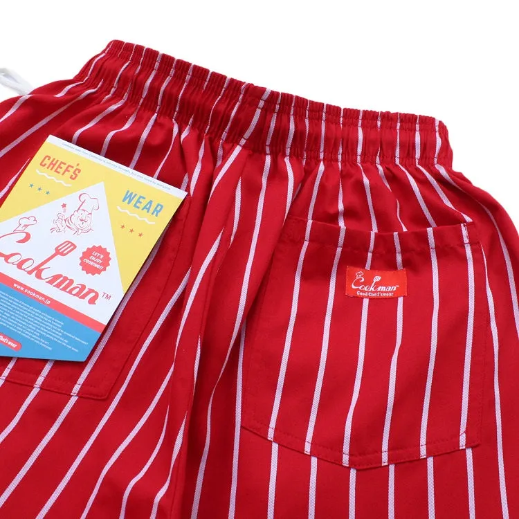 Cookman Chef Short Pants - Stripe : Red