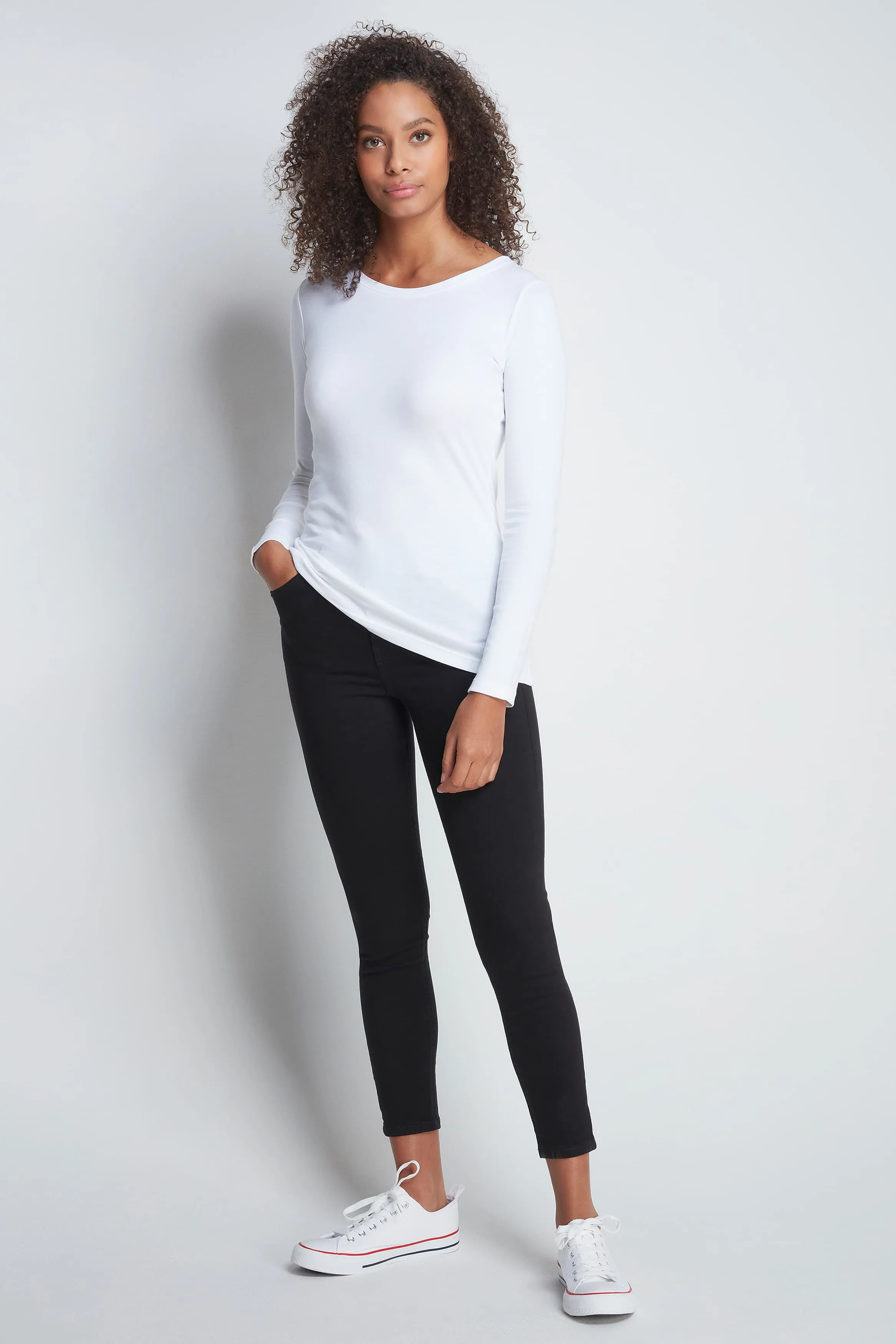 Crew Neck Long Sleeve Cotton TENCEL Modal Blend T-shirt | Multiple Colours