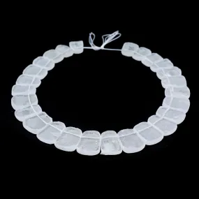 Crystal Quartz Natural 15X18-16X25mm Tabbed Rough Collar - 15-16 Inch