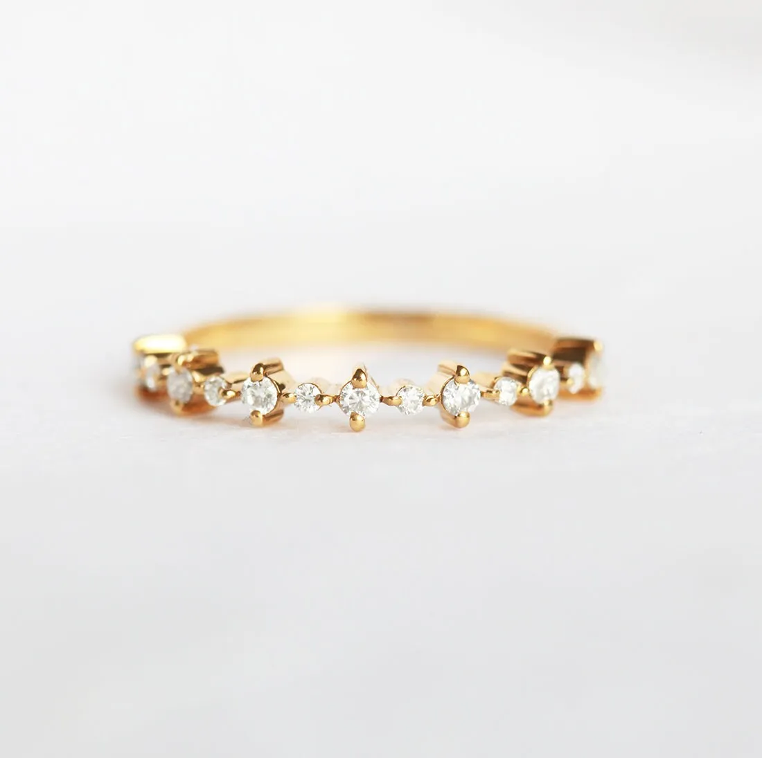 Diamond Eternity Ring, Half Eternity Diamond Band Rose Gold