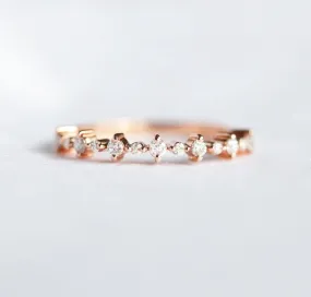 Diamond Eternity Ring, Half Eternity Diamond Band Rose Gold