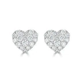 Diamond Heart Studs