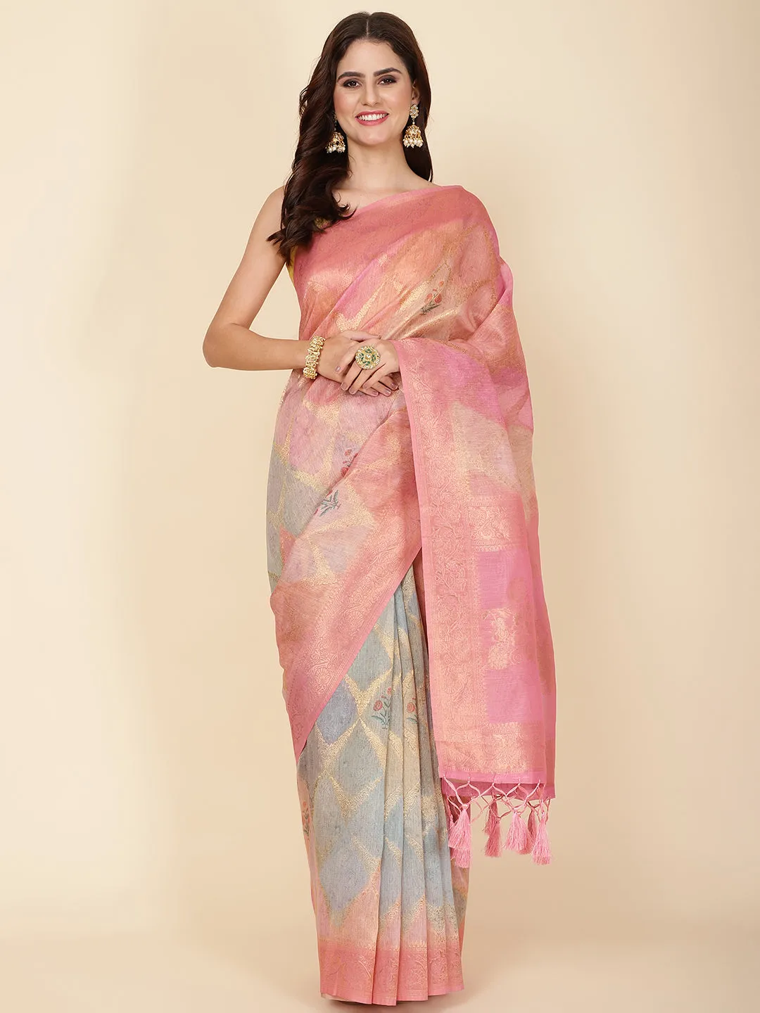 Digital Floral Print Cotton Saree