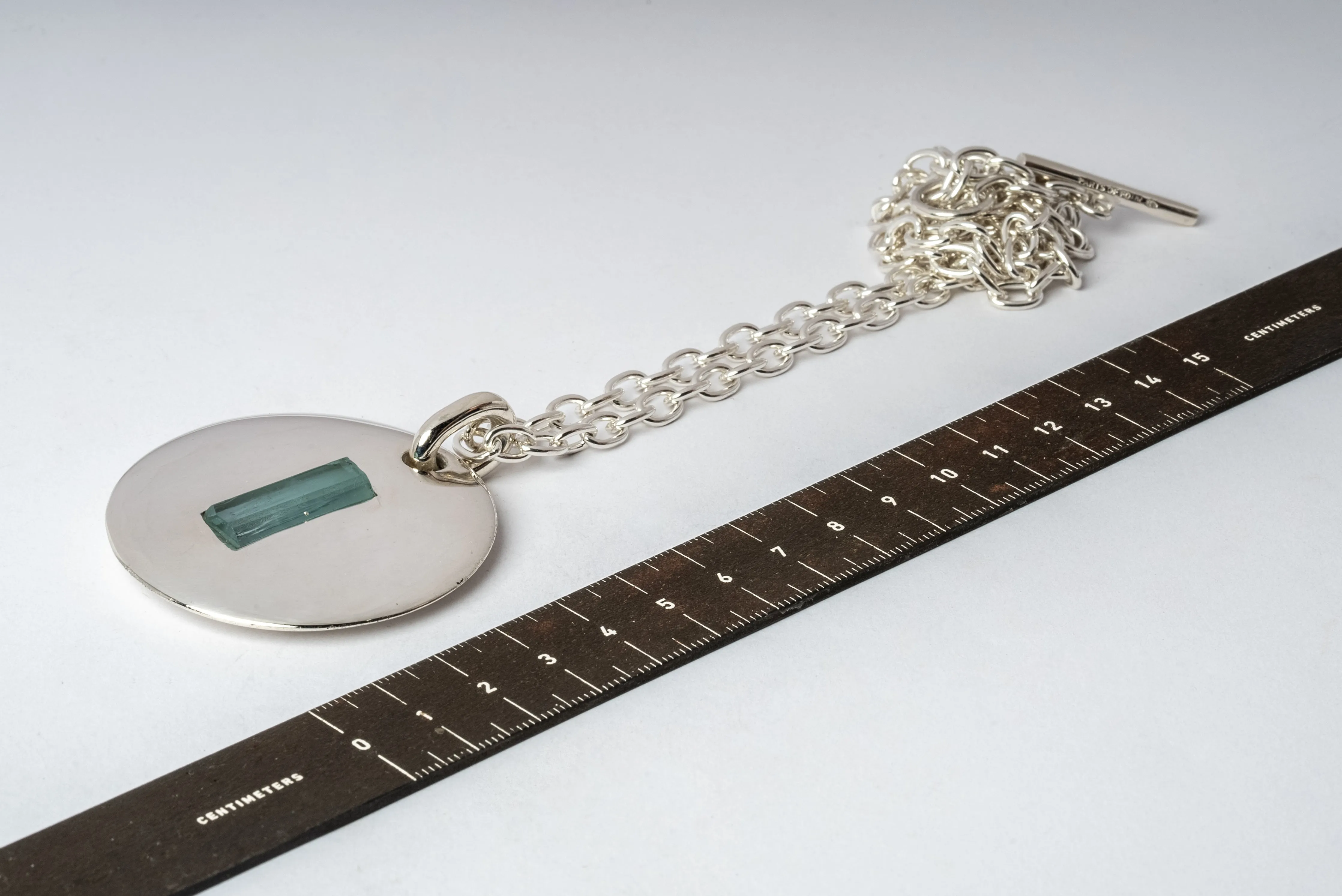 Disk Necklace (50mm, Aquamarine, PA AQU)