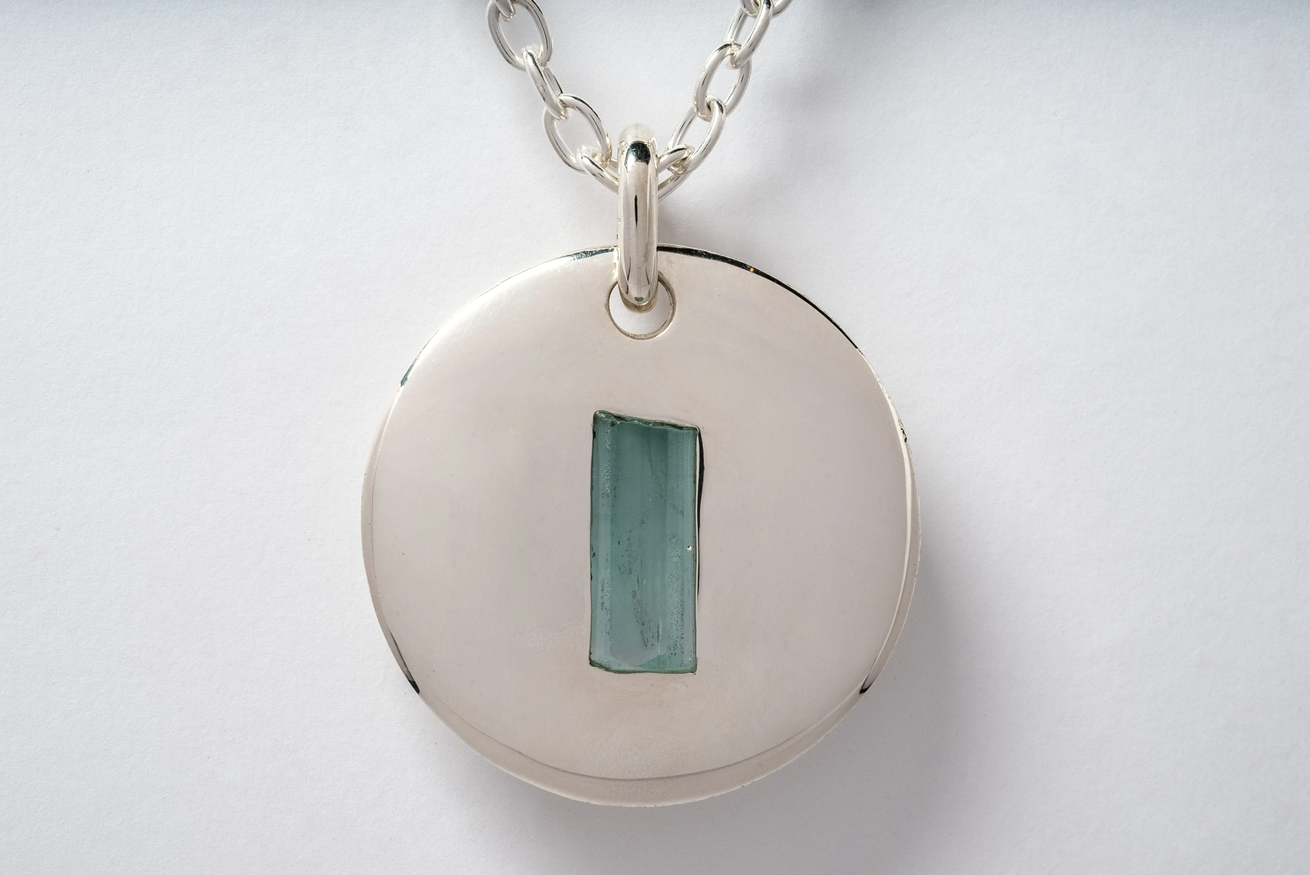 Disk Necklace (50mm, Aquamarine, PA AQU)