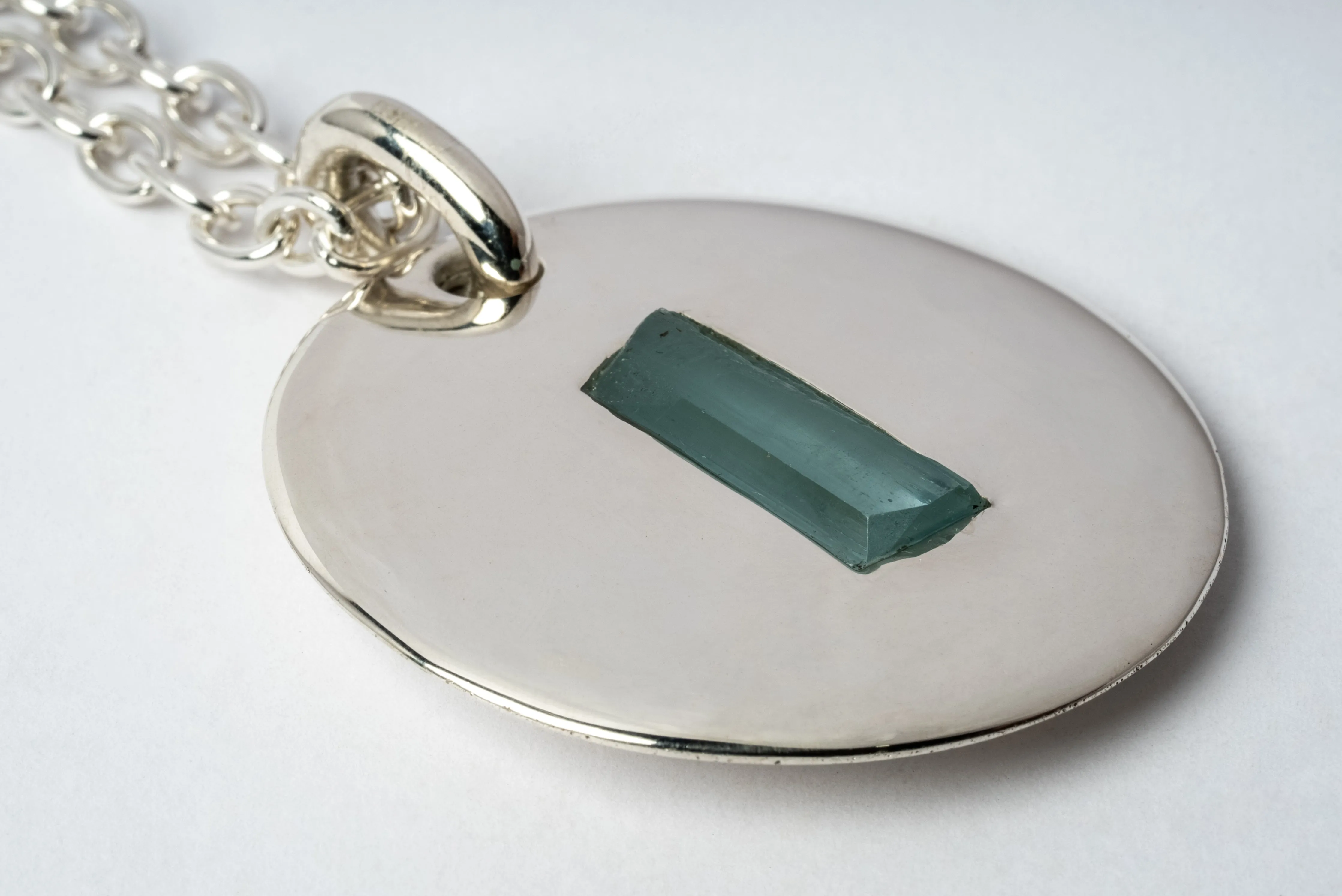 Disk Necklace (50mm, Aquamarine, PA AQU)