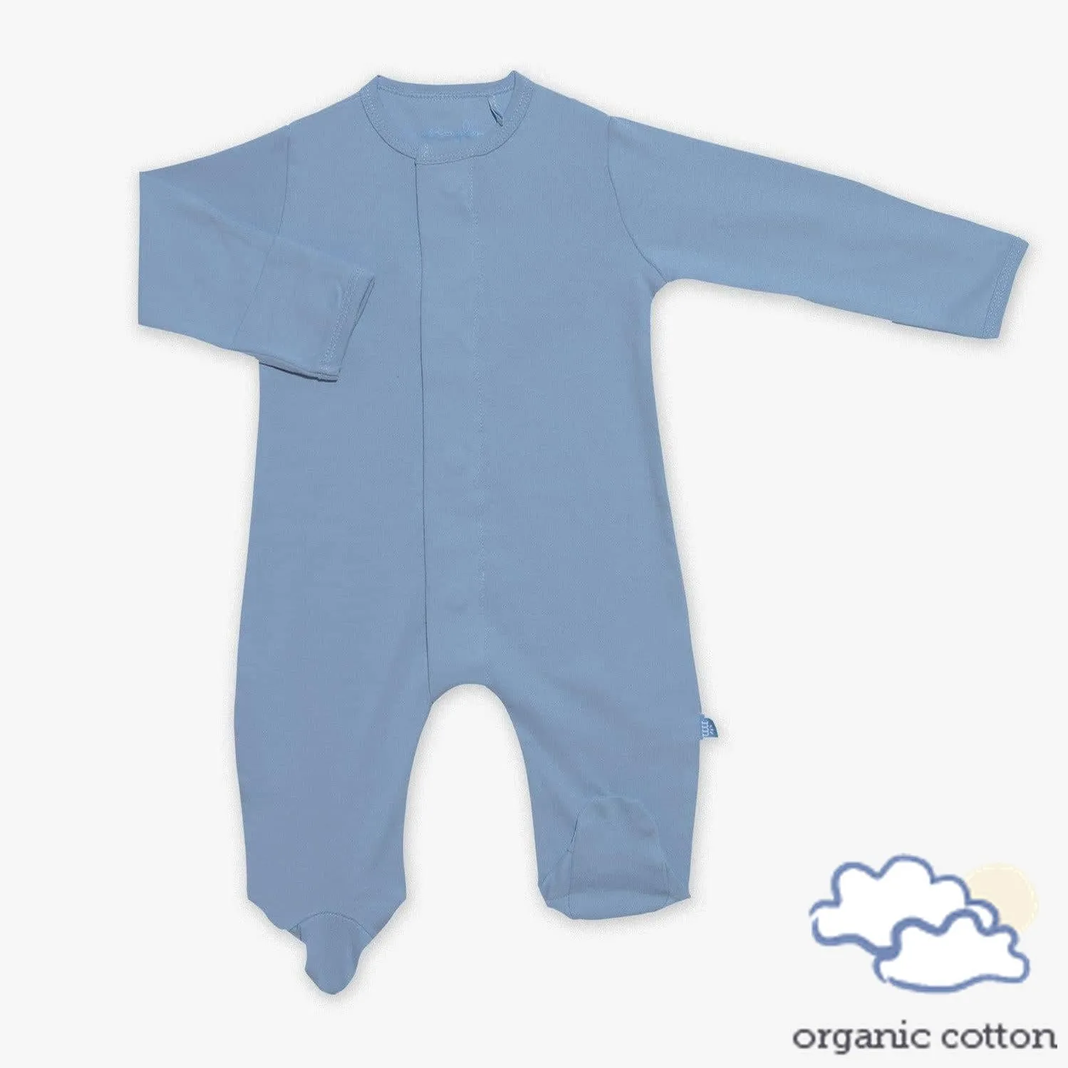 dusk blue organic cotton magnetic footie