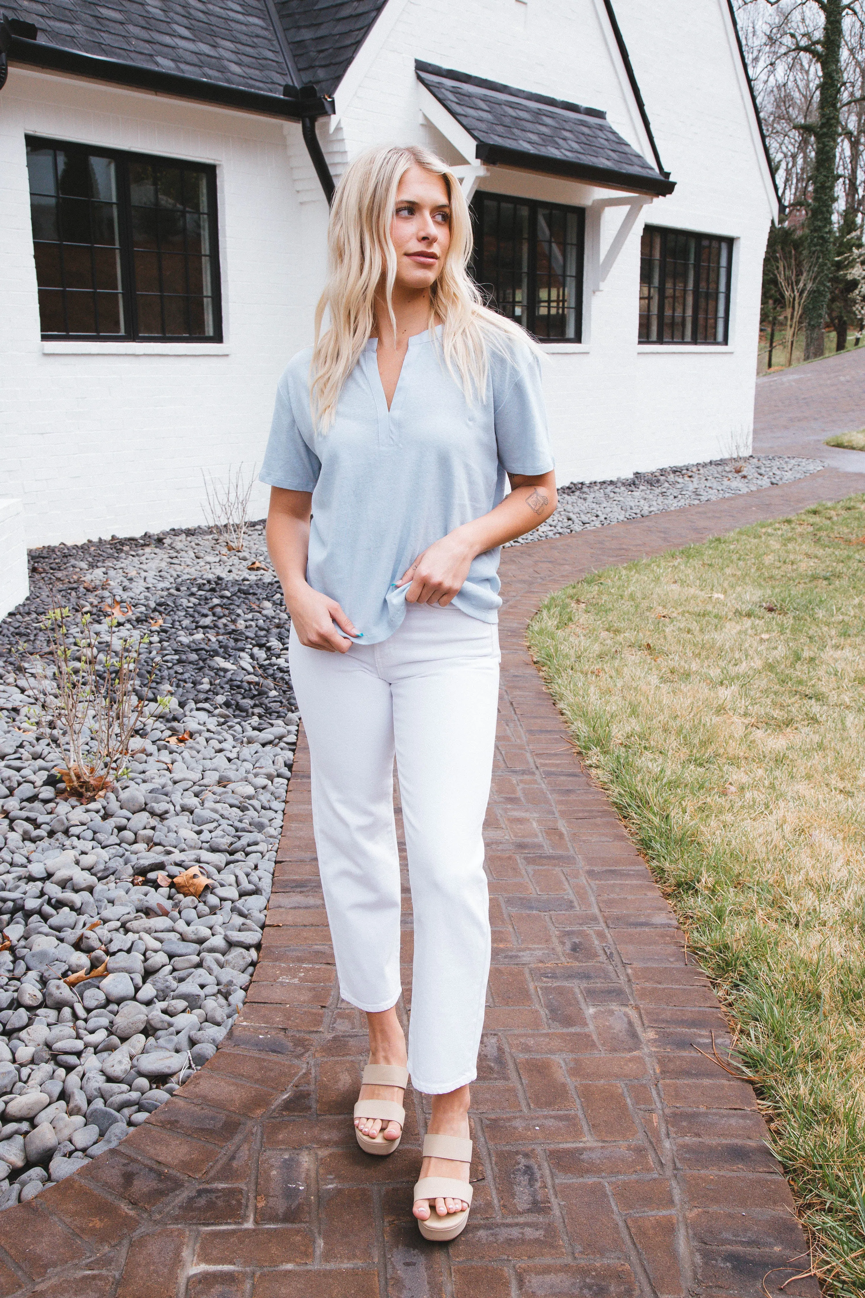 Easy Breezy Peasant Tee, Blue Bliss | Sanctuary