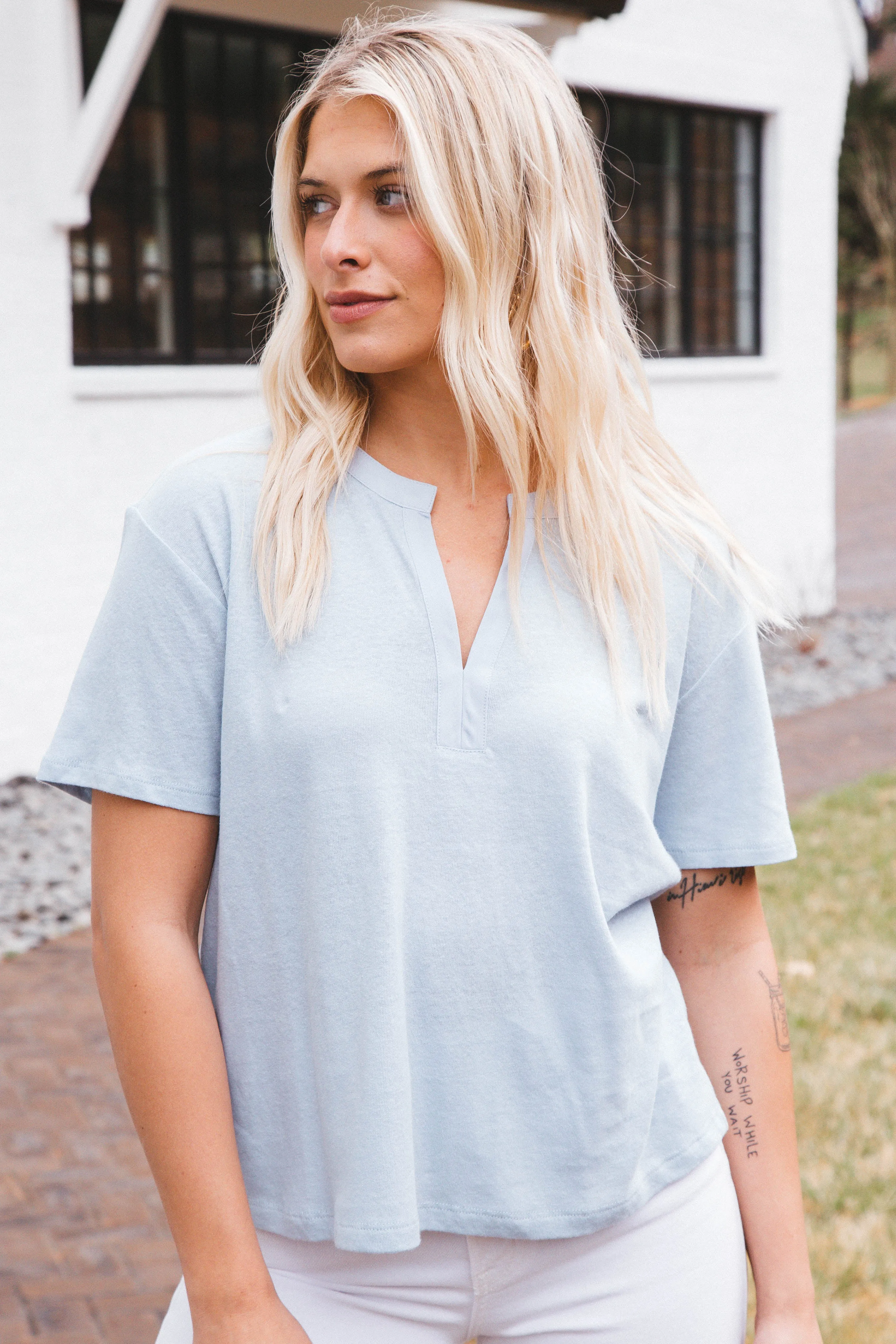 Easy Breezy Peasant Tee, Blue Bliss | Sanctuary