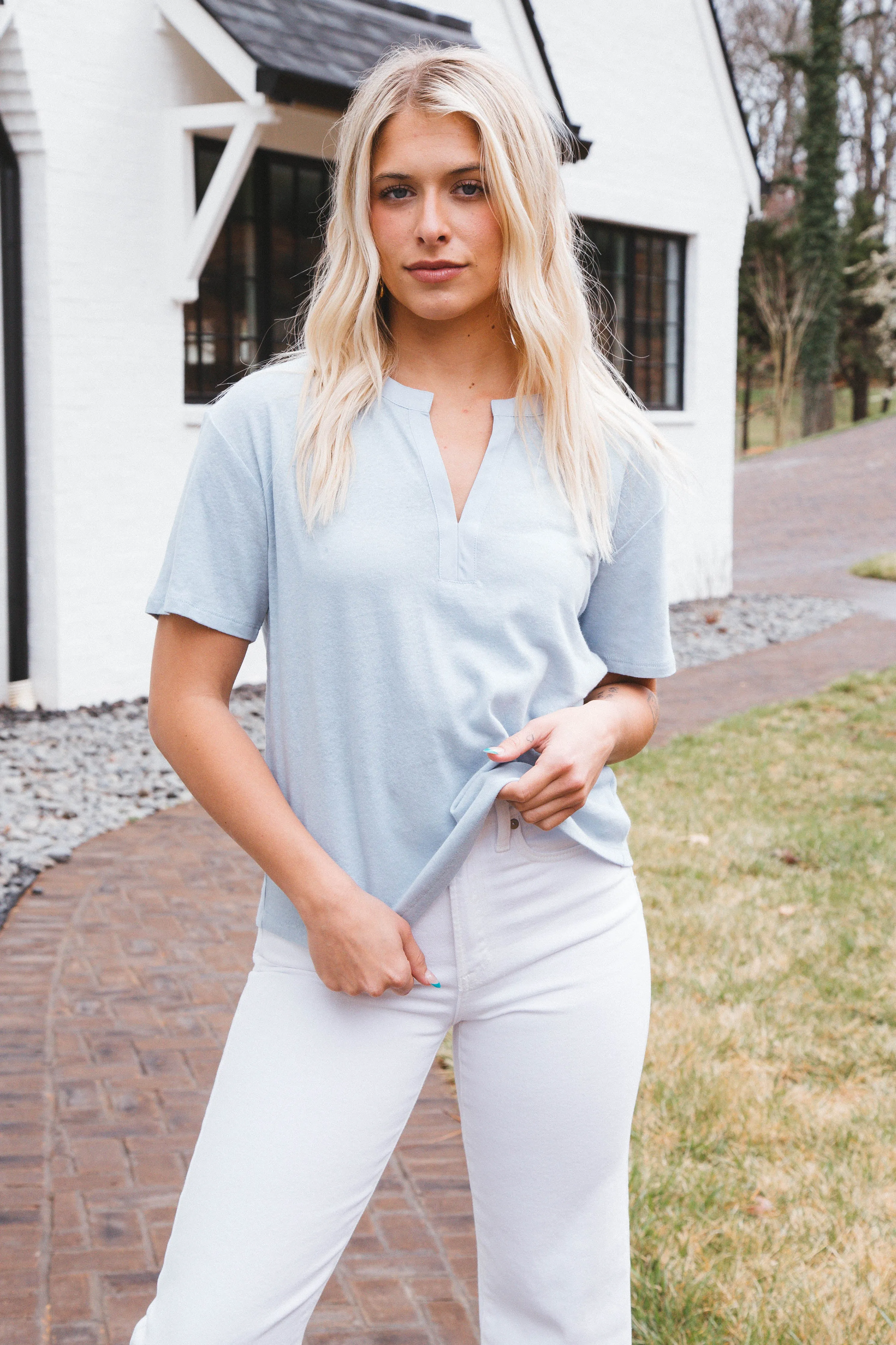 Easy Breezy Peasant Tee, Blue Bliss | Sanctuary