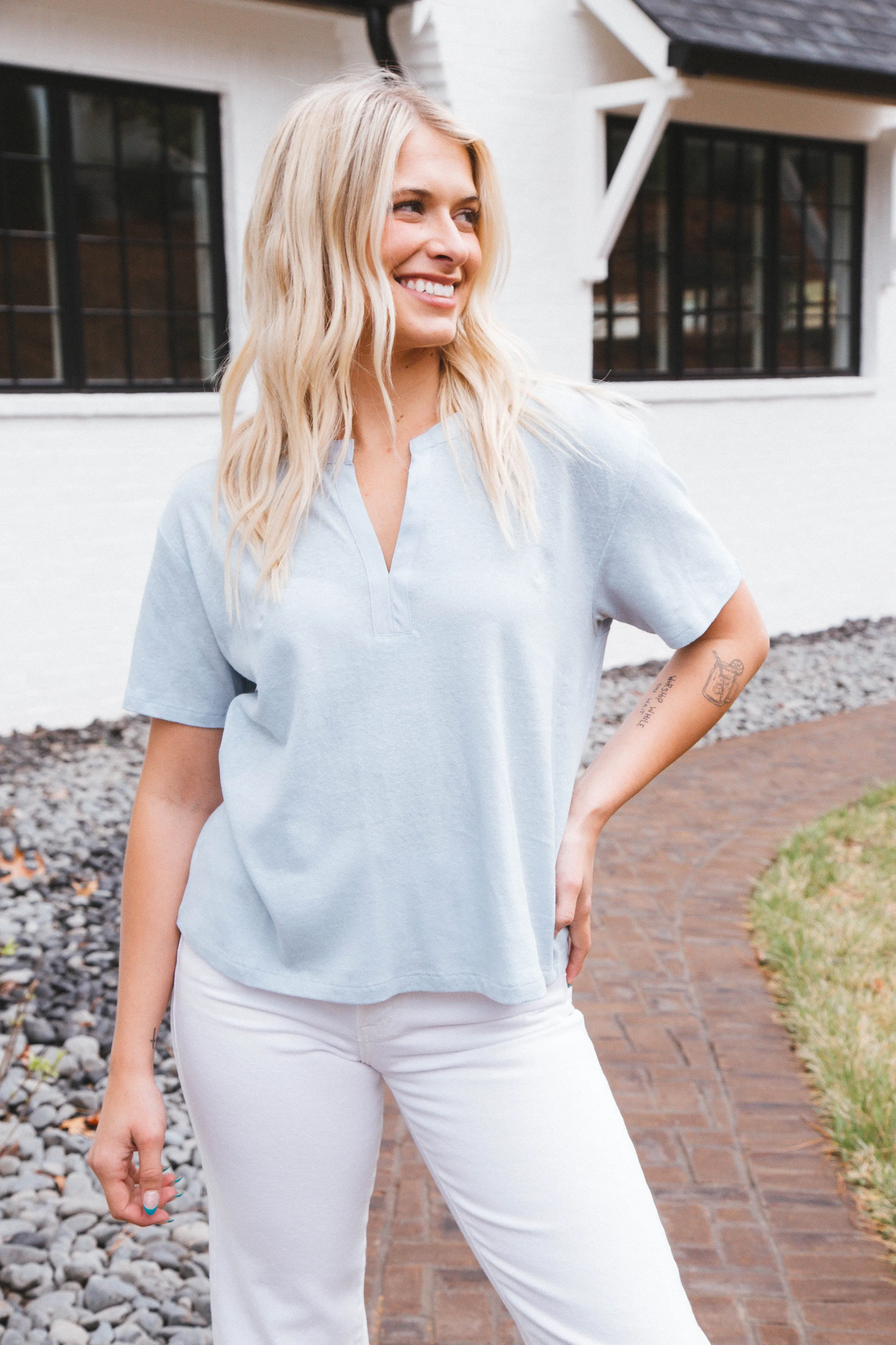 Easy Breezy Peasant Tee, Blue Bliss | Sanctuary