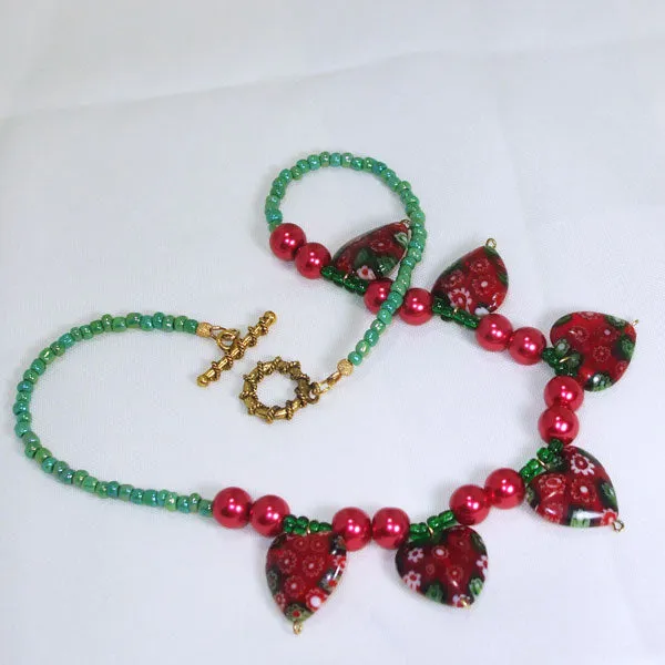 Ebony Beaded Christmas Necklace