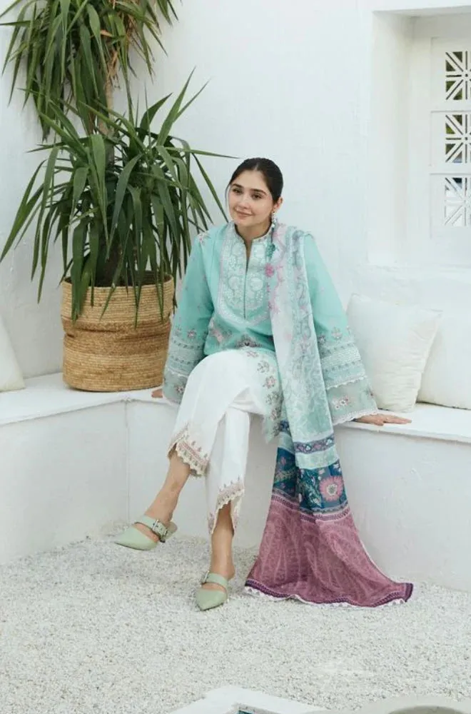 Eid Collection Zarashahjhan Embroidered Lawn Three Piece COCO-01