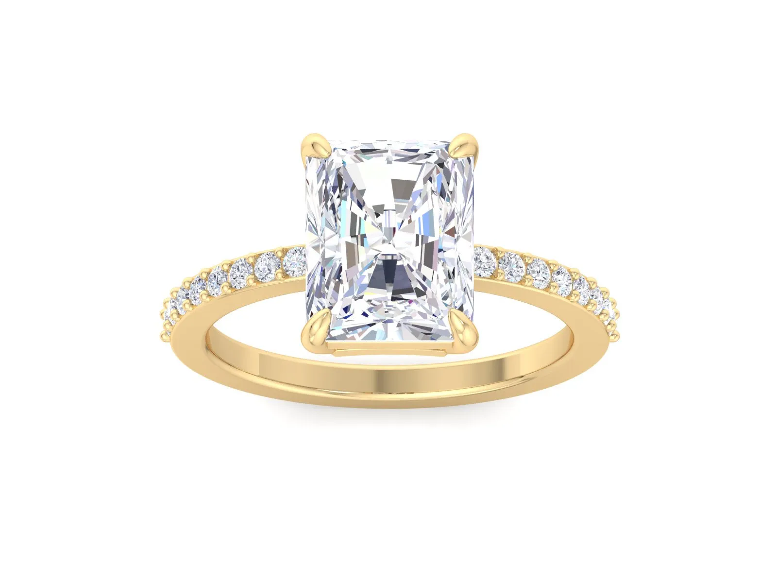 Elongated 3.5 CT Radiant Cut Moissanite Engagement Ring