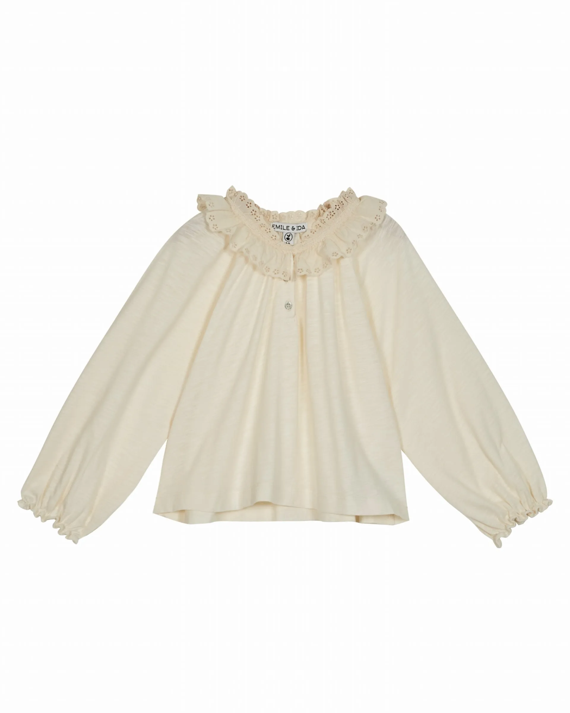 EMILE ET IDA AW23 Broderie Anglaise Cotton Blouse Top