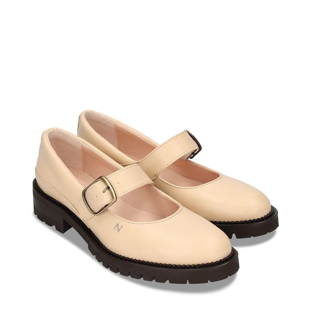 Emisa Vegan Apple Leather Mary Janes | Beige