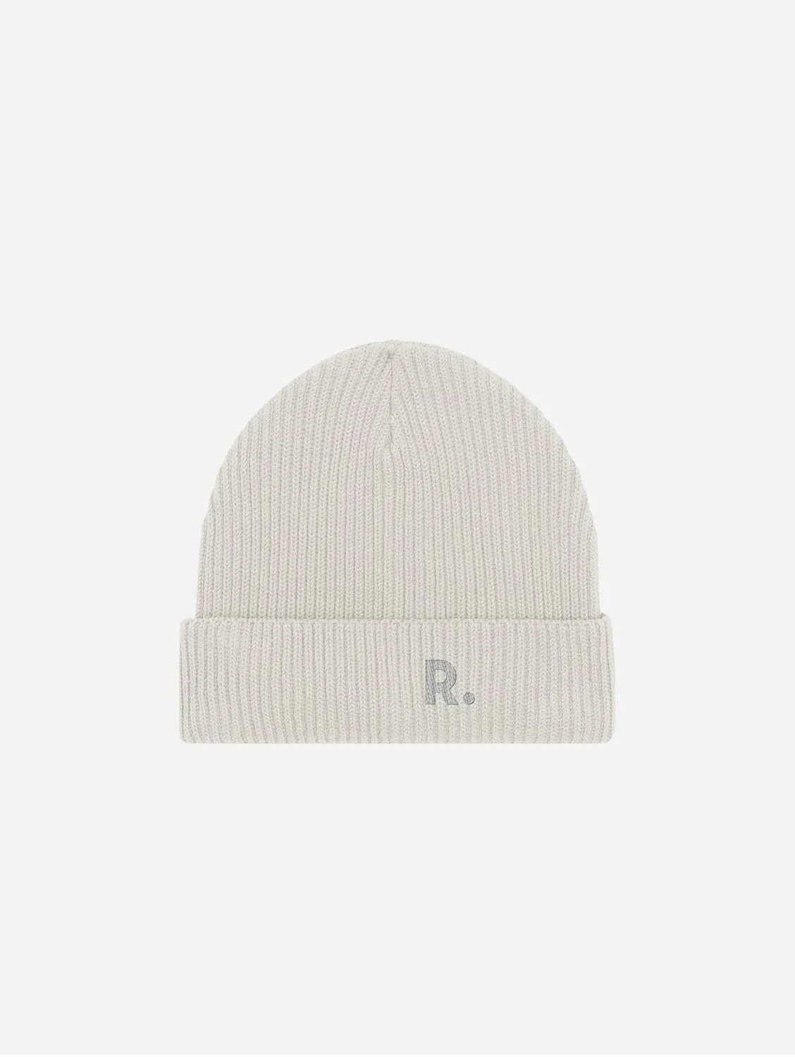 Fisherman Embroidered Organic Cotton Beanie | Natural