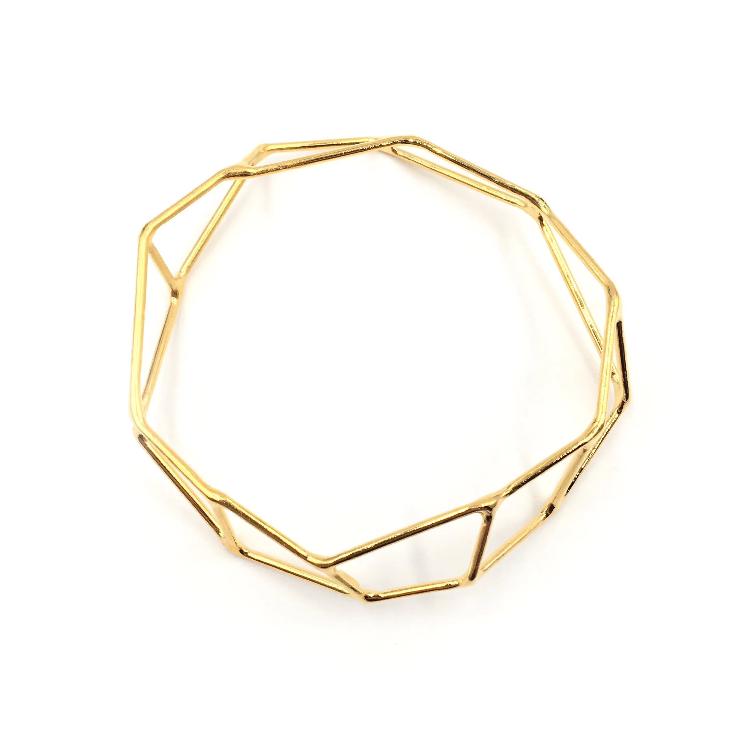 Foundation Strut Bangle, Gold