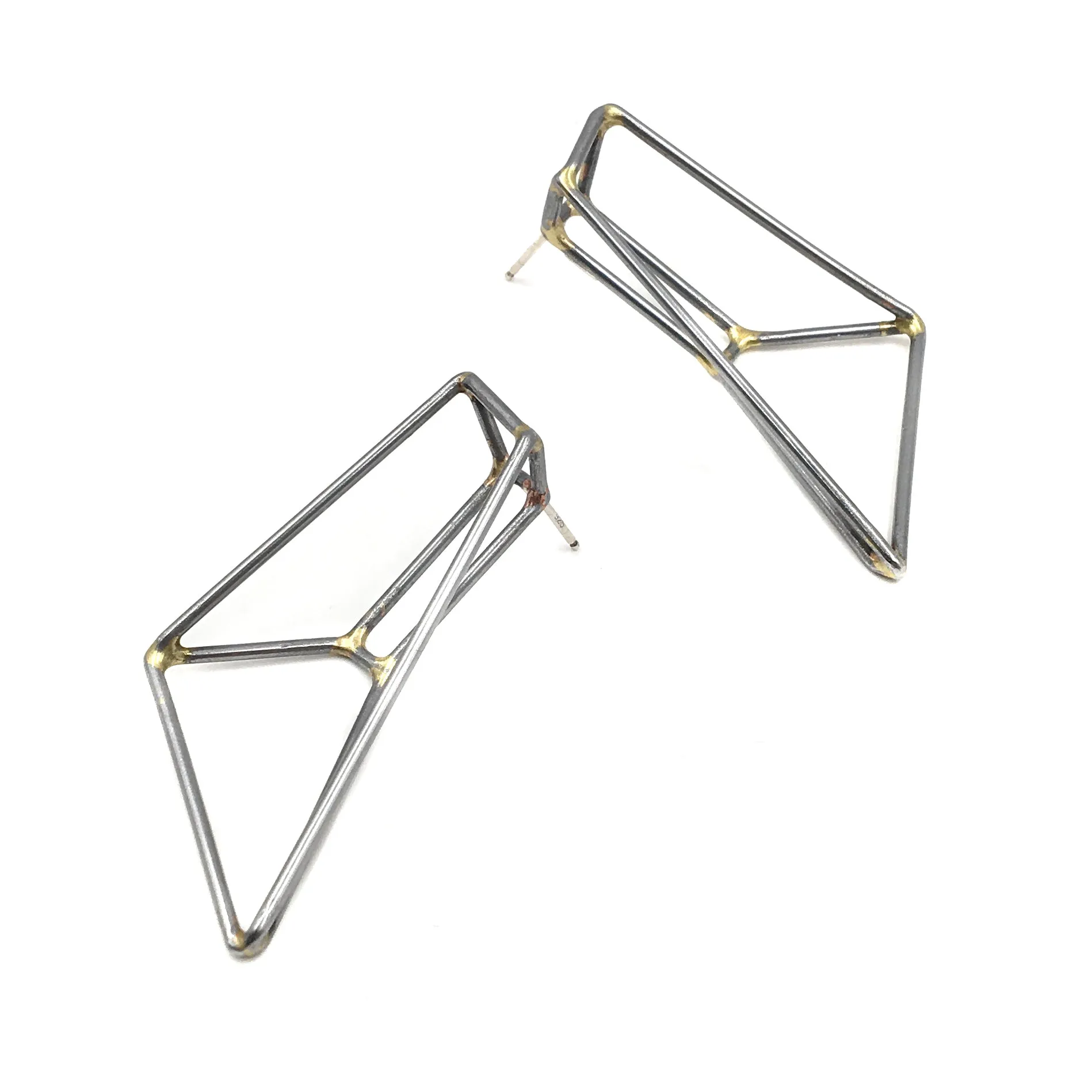 Foundation Trapezoid Earrings, Small, Multiple Colored Finishes