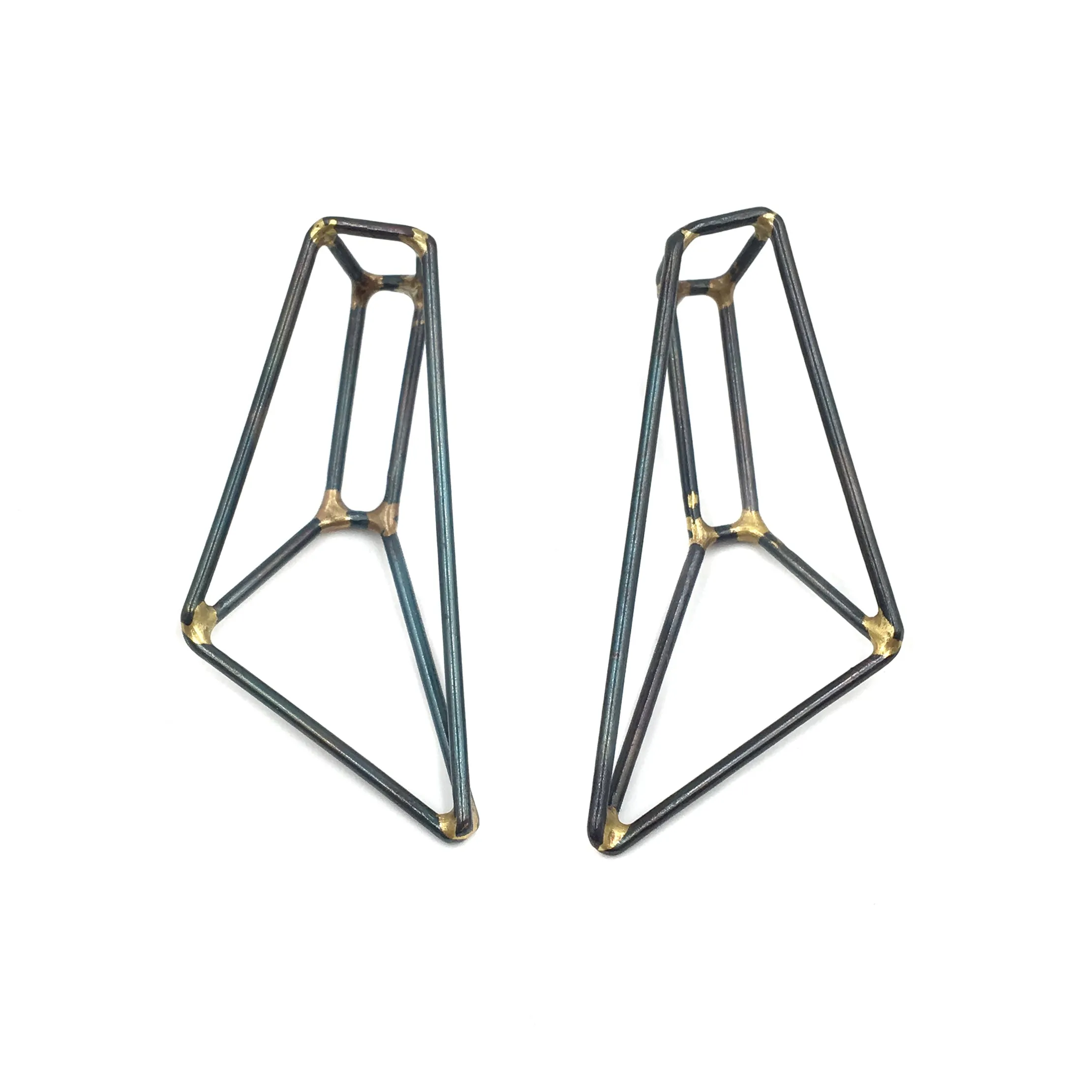 Foundation Trapezoid Earrings, Small, Multiple Colored Finishes