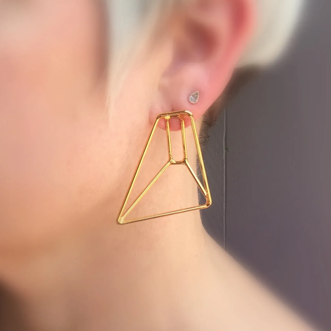 Foundation Trapezoid Earrings, Small, Multiple Colored Finishes