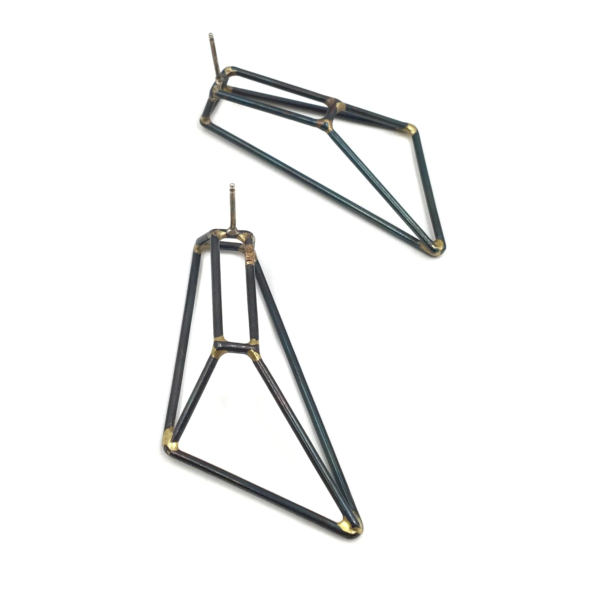 Foundation Trapezoid Earrings, Small, Multiple Colored Finishes