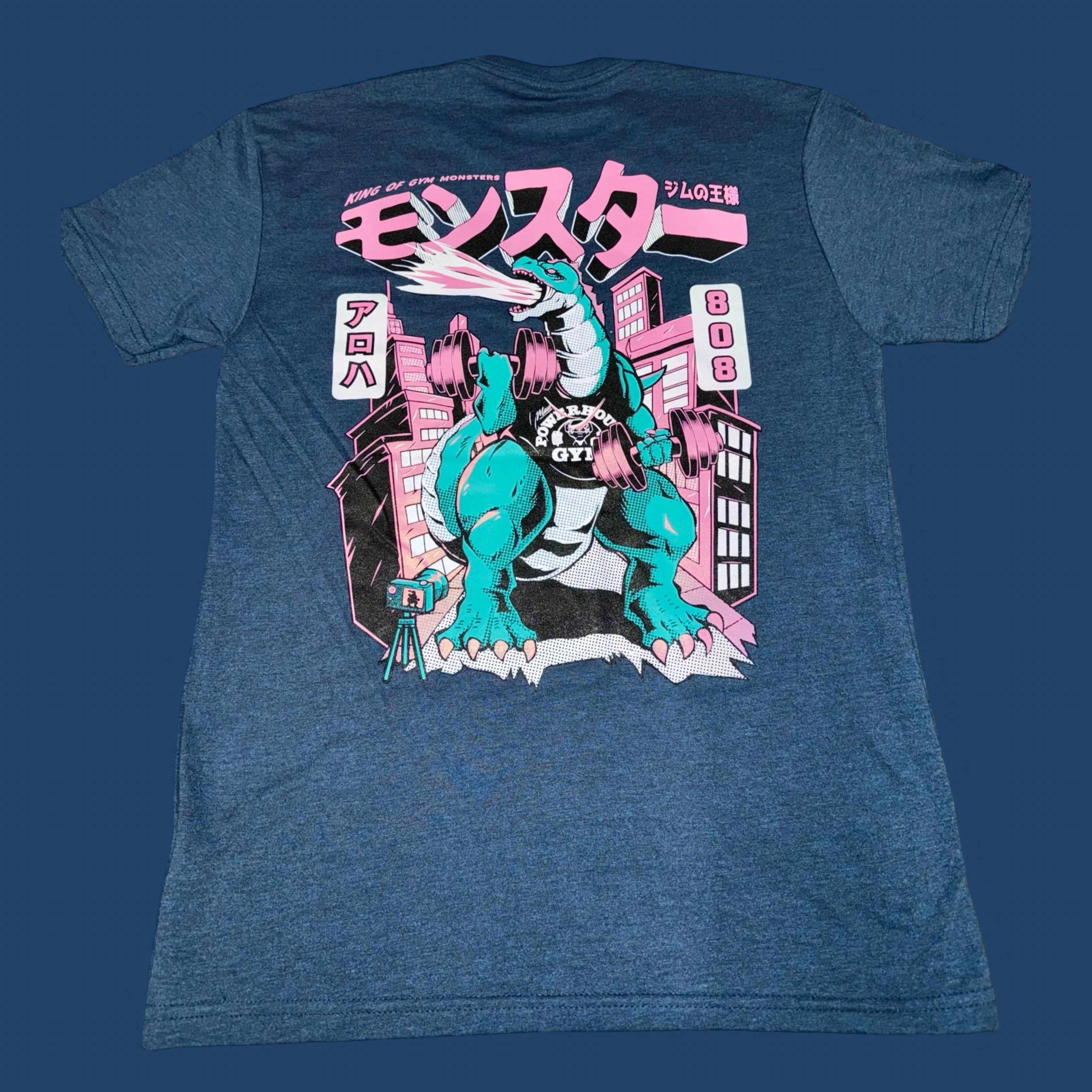 Godzilla 808: Pink on Navy, Active Fit