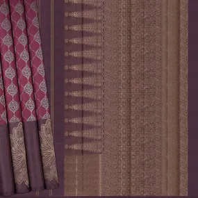 Handwoven Brown Kanjivaram Silk Saree - 1940T008964DSC