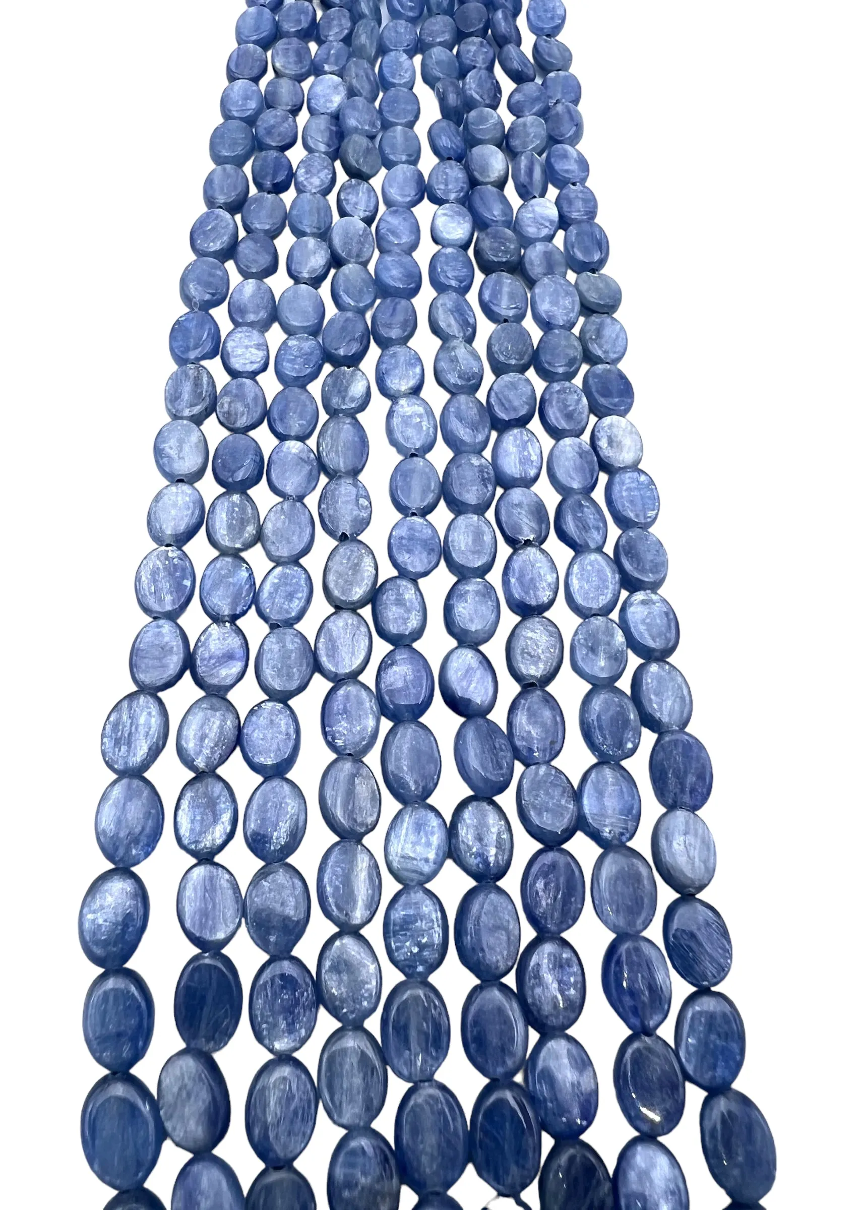 High Quality Blue Kyanite 6x8mm Oval Beads, 16 inch Strands