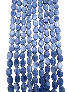 High Quality Blue Kyanite 6x8mm Oval Beads, 16 inch Strands