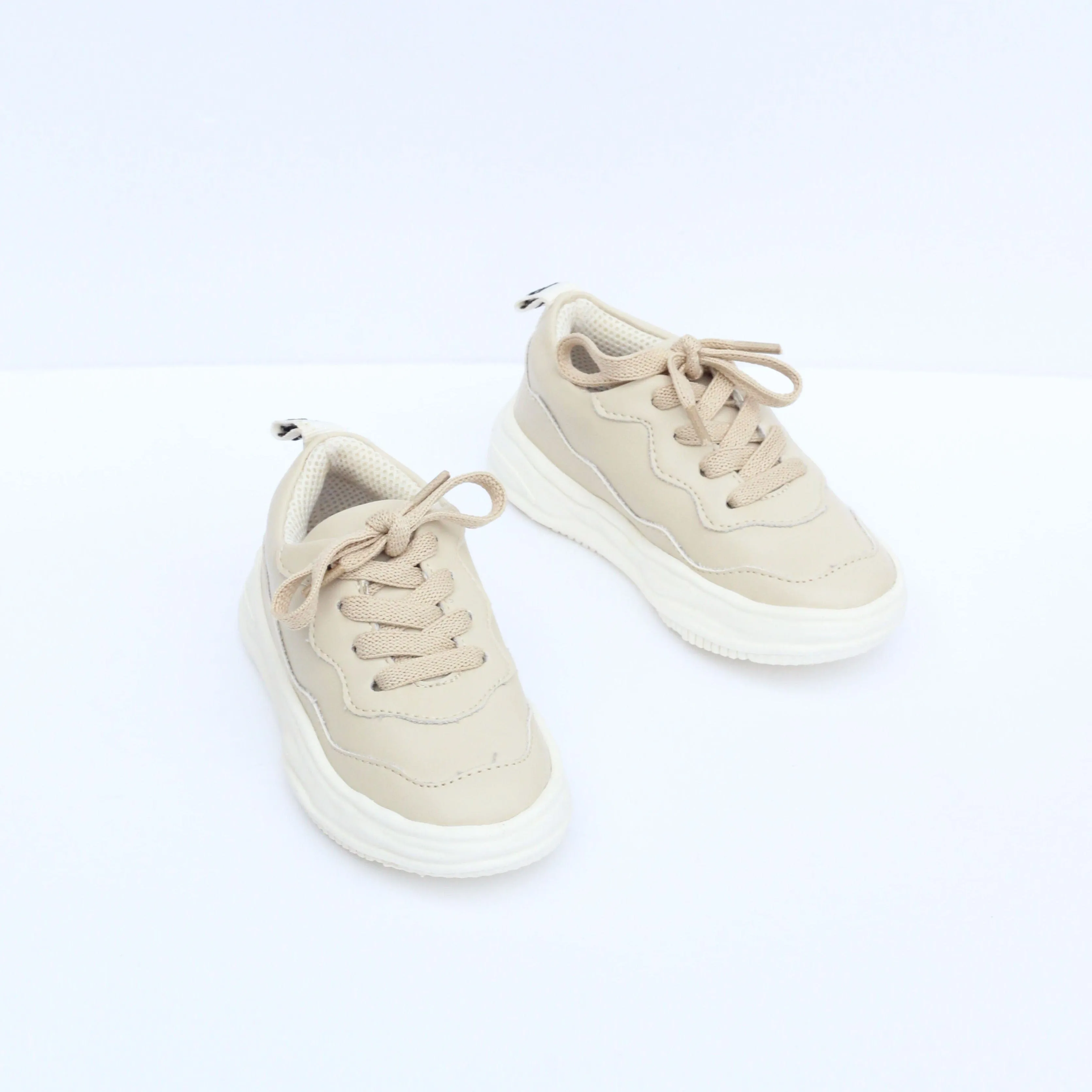 Ilios Vegan Leather Kids Wave Sneakers | Beige