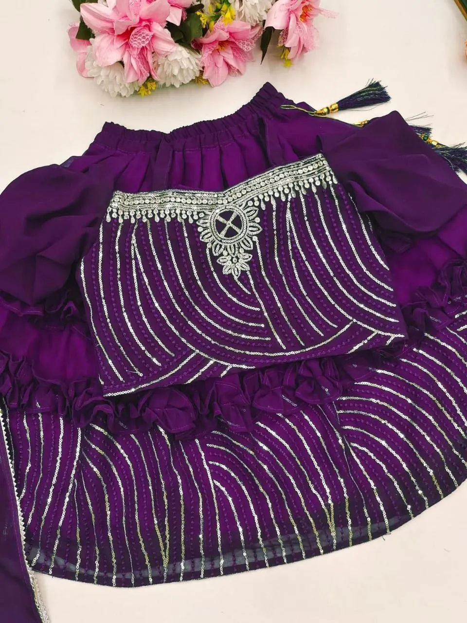 Kids Lehenga Blouse Dupatta Dress set.