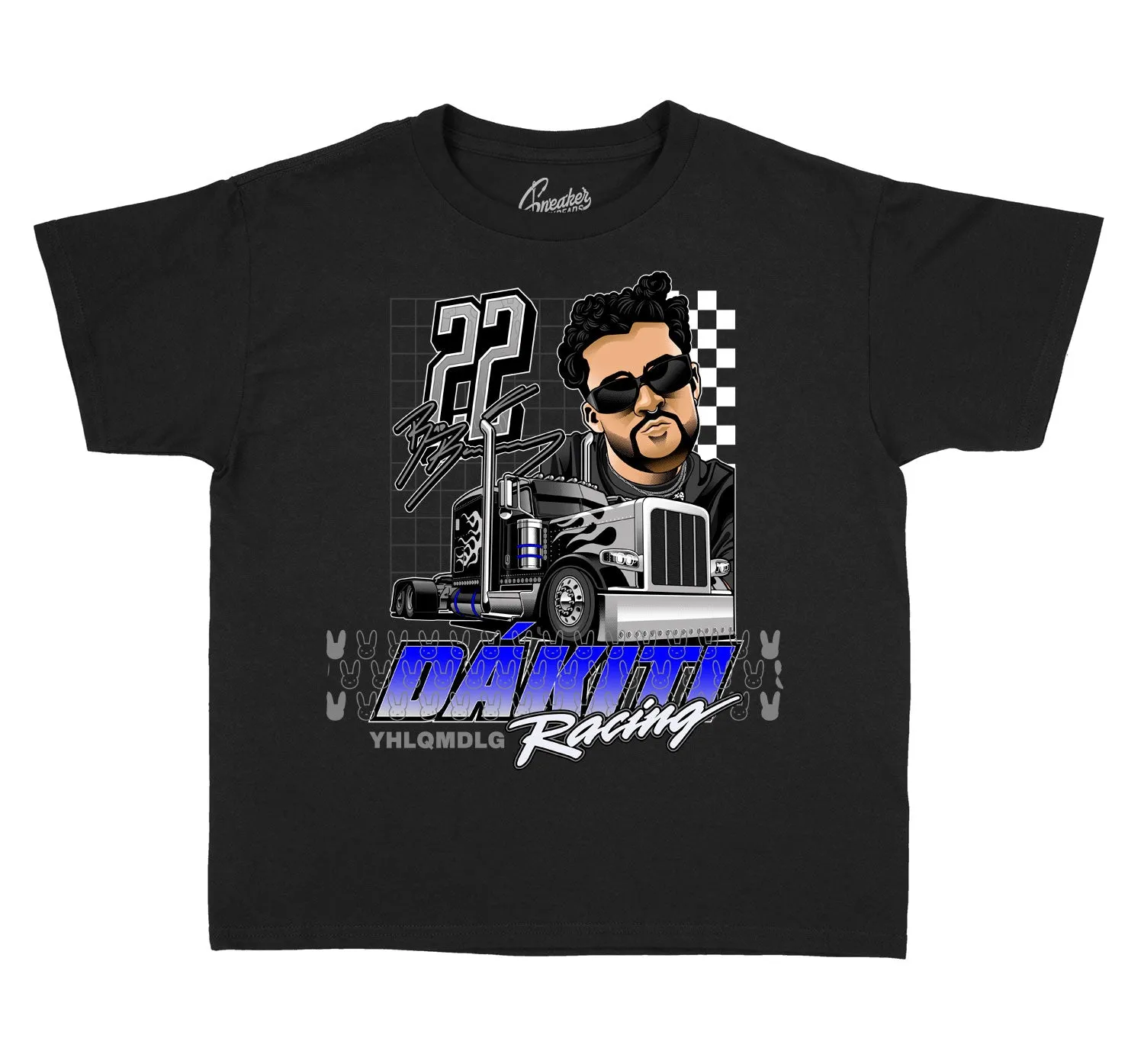 Kids Racer Blue 5 Shirt - Bad Bunny Racing - Black