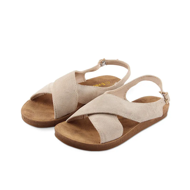 Ladies Sandals With Adjustable Buckle Round Toe Comfortable Casual