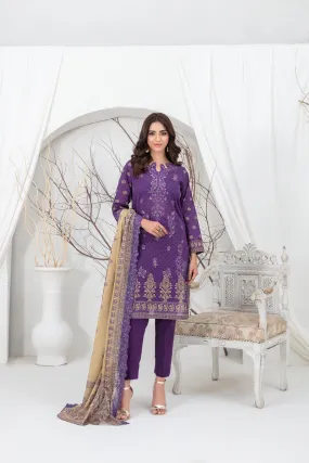 LAMIYAH BY TAWAKKAL 3 Piece Un Stitched Suit - D-2465