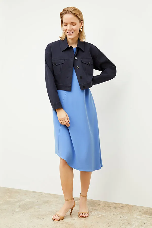 Lara Dress - Eco Heavy Crepe :: Carolina Blue