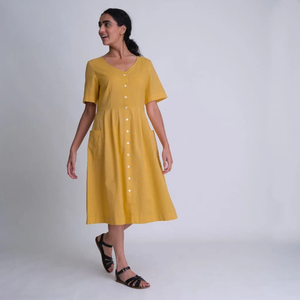 Lena Cottong & Linen Day Dress | Mango