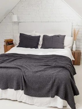 Linen Waffle Bed Throw | Charcoal