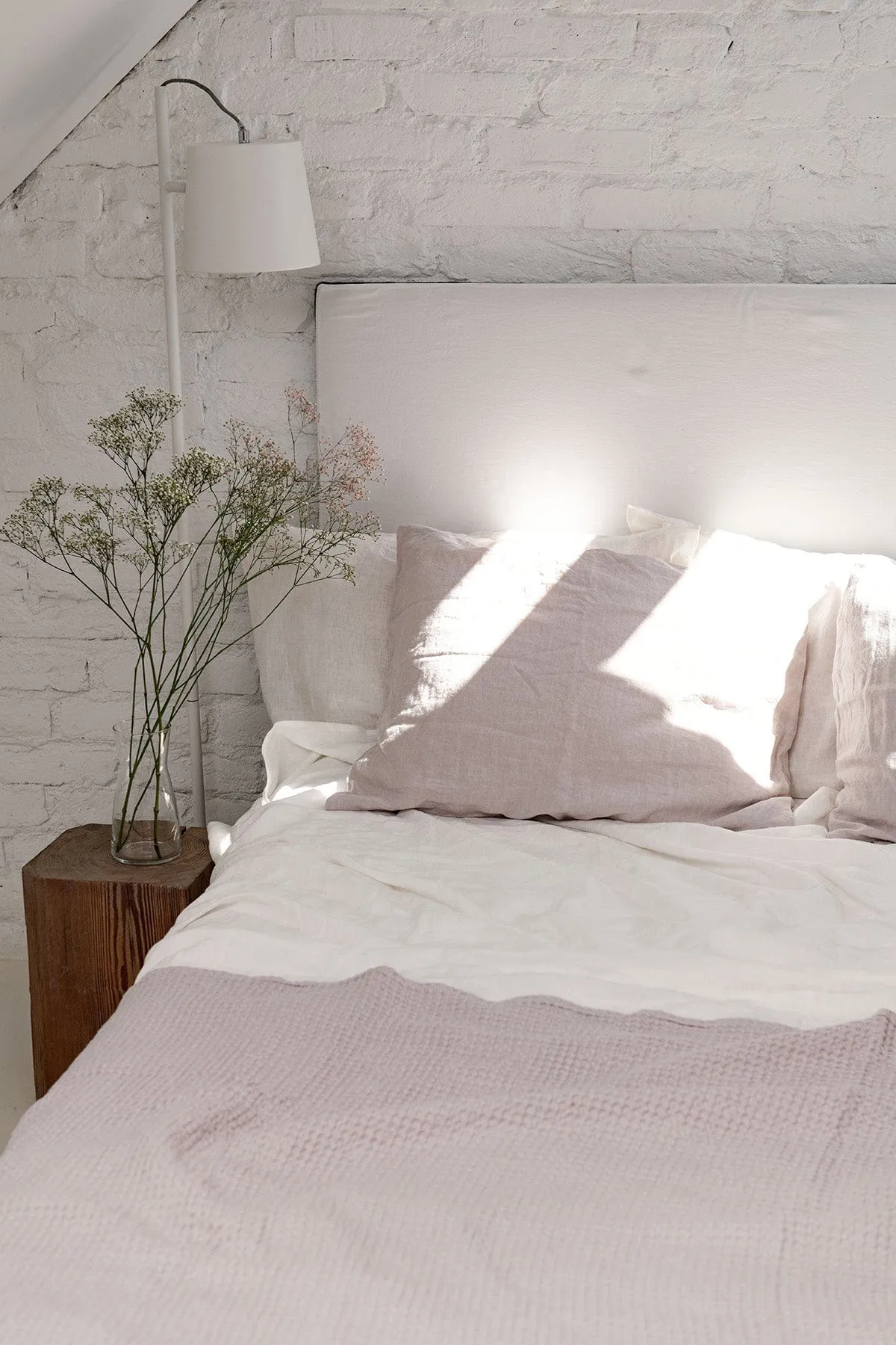 Linen Waffle Bed Throw | Cream