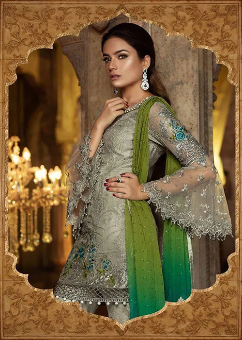 Maria B BDS-1406 Unstitched Pure Chiffon Collection Embroidered Two Piece