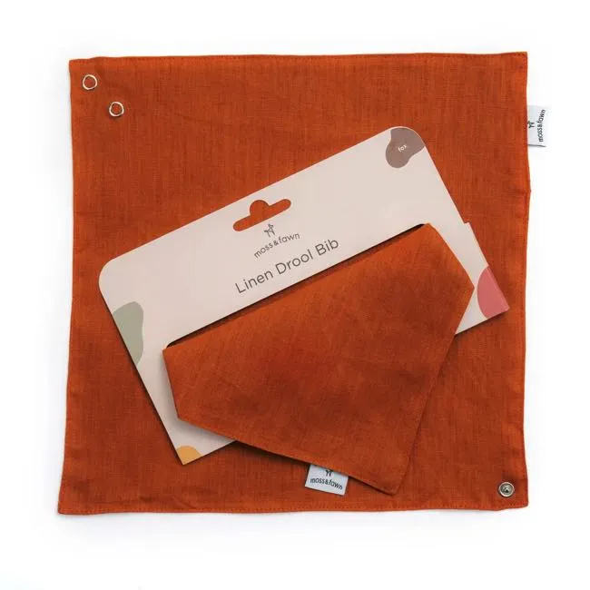 Moss & Fawn 100% Linen Drool Bib - Fox