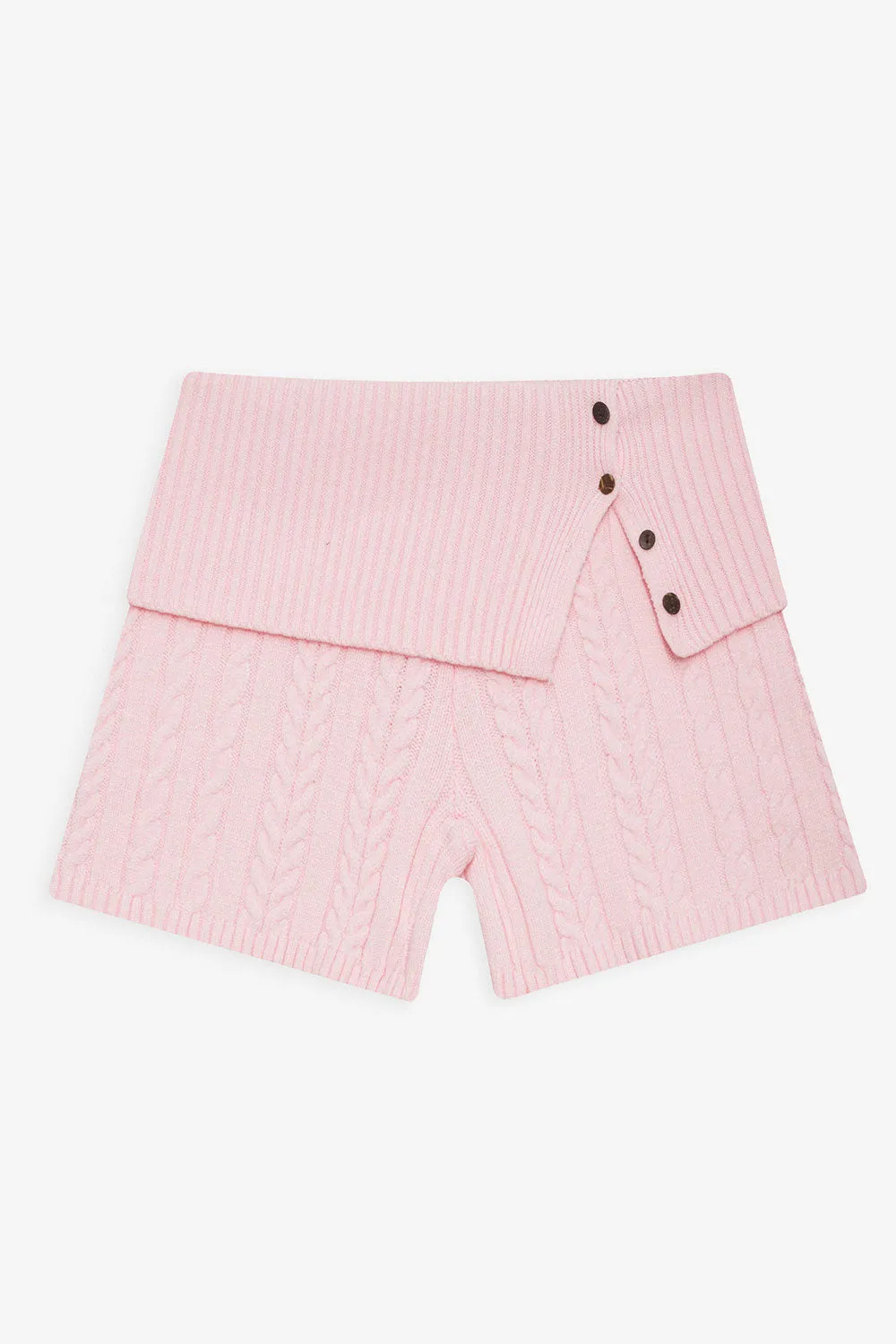 Nolan Cable Cloud Knit Mini Short - Rose Quartz