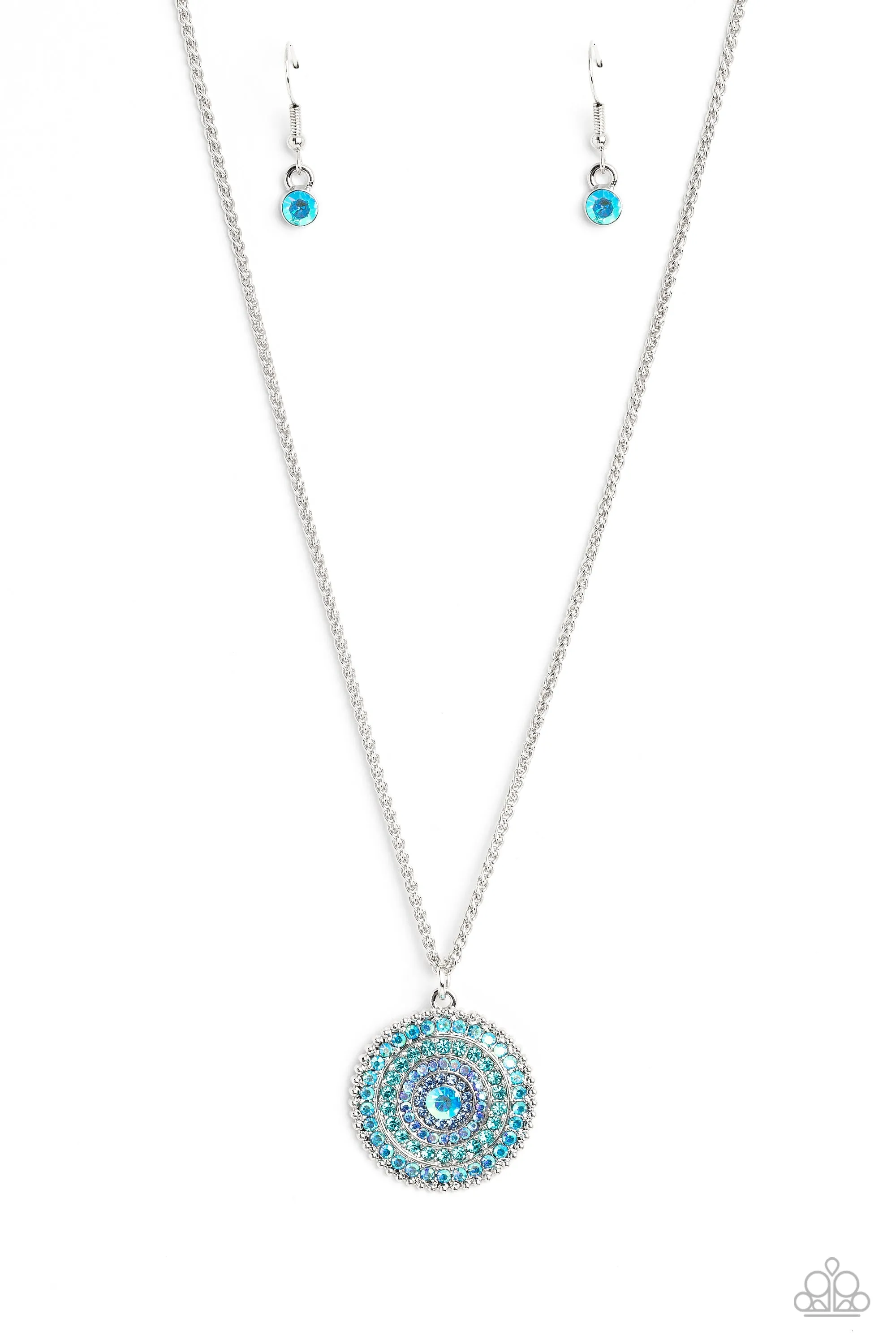 Paparazzi Mandala Masterpiece Blue Necklace & Earring Set