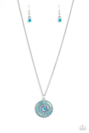 Paparazzi Mandala Masterpiece Blue Necklace & Earring Set