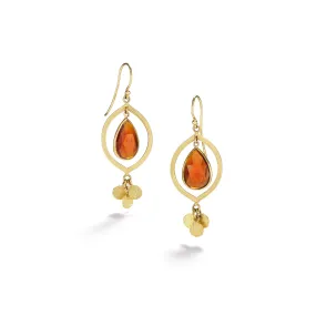 Pear Shaped Garnet Earrings