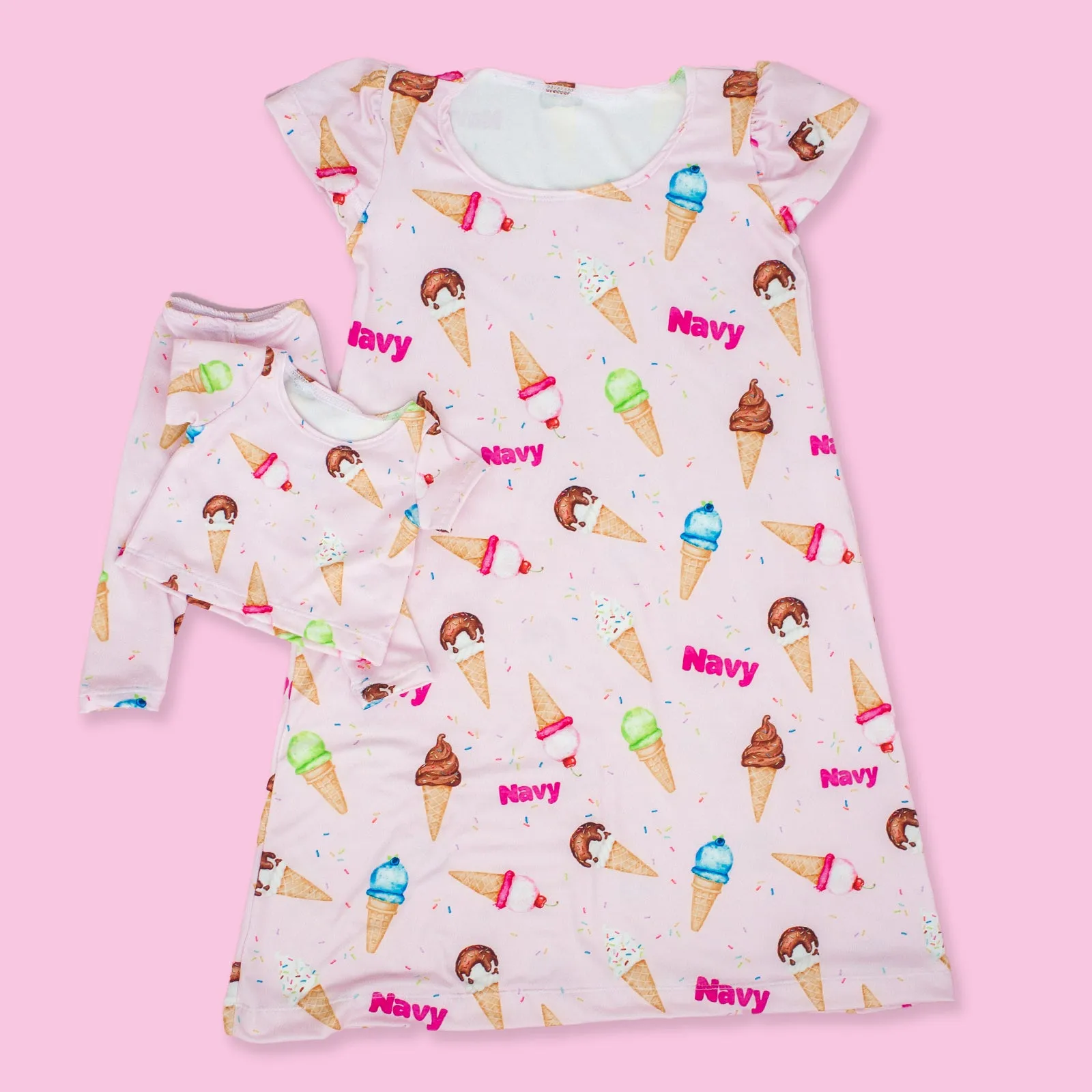 Personalized Nightgown & Matching Doll PJs